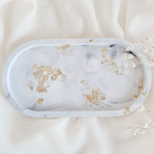 Load image into Gallery viewer, MARBLEISED CONCRETE & Gold Leaf Tray