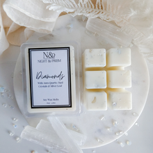 Load image into Gallery viewer, DIAMONDS | Silver Leaf, Aura Quartz & Opal Crystal Infused Wax Melts