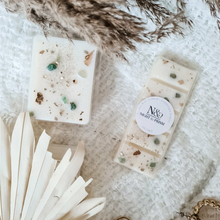 Load image into Gallery viewer, GREEN IRISH TWEED | 24k Gold Leaf & Aventurine Crystal Infused Wax Melts