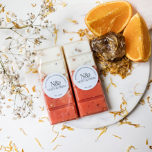 Load image into Gallery viewer, BLOOD ORANGE &amp; OAKWOOD | Preserved Calendula &amp; Citrine Crystal Infused Wax Melts
